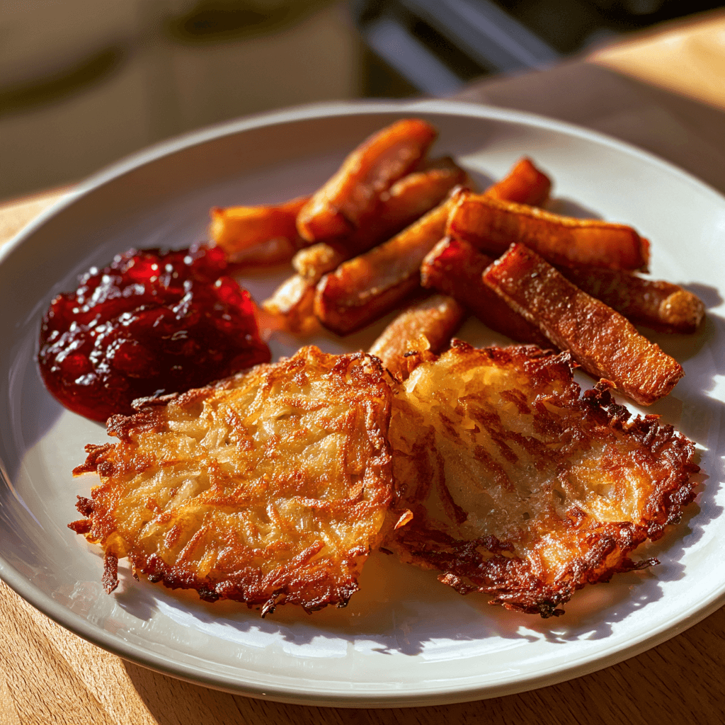 Raggmunk med fläsk: krispiga potatispannkakor och lingon